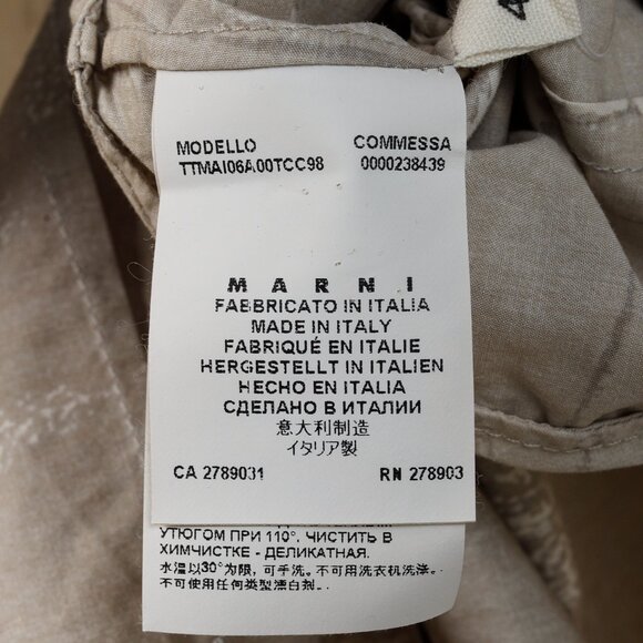 Marni Beige Ochre Yellow Print Tie-Back Blouse - Picture 9 of 11